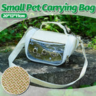 Small Pet Carrying Bag Canvas Rattan Travel Carrier Hamster Bird 20 x 13cm