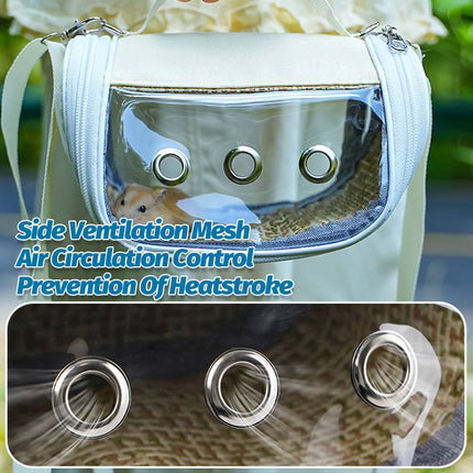 Small Pet Carrying Bag Canvas Rattan Travel Carrier Hamster Bird 20 x 13cm