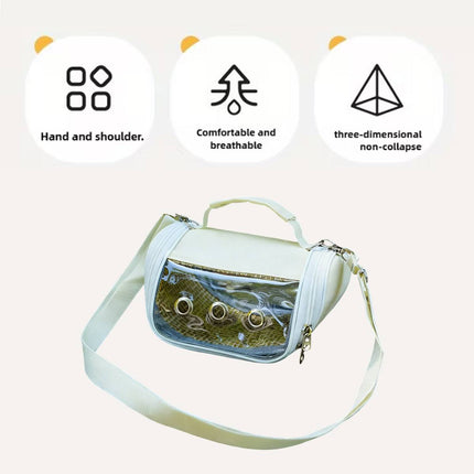Small Pet Carrying Bag Canvas Rattan Travel Carrier Hamster Bird 20 x 13cm