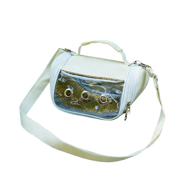 Small Pet Carrying Bag Canvas Rattan Travel Carrier Hamster Bird 20 x 13cm