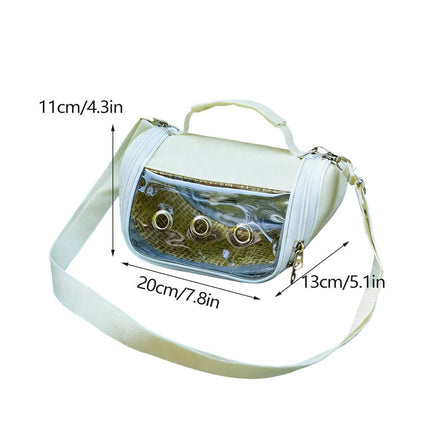 Small Pet Carrying Bag Canvas Rattan Travel Carrier Hamster Bird 20 x 13cm