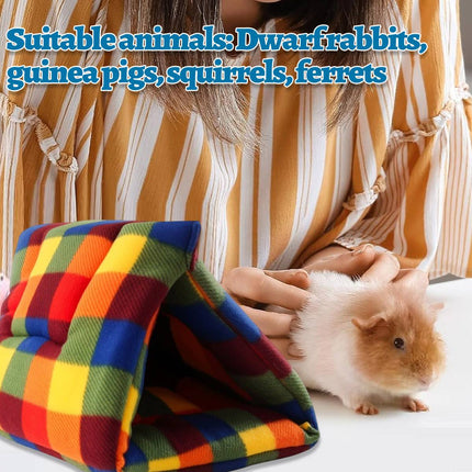 Small Animal Rabbit Hutch Semi Enclosed Hamster House Cozy Warm Sleep Bed Cage