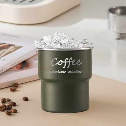 304 Stainless Steel Stackable Camping Cups 300ml Set of 6 - Army Green