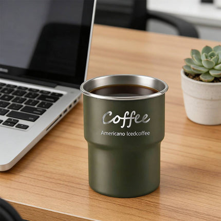 304 Stainless Steel Stackable Camping Cups 300ml Set of 6 - Army Green