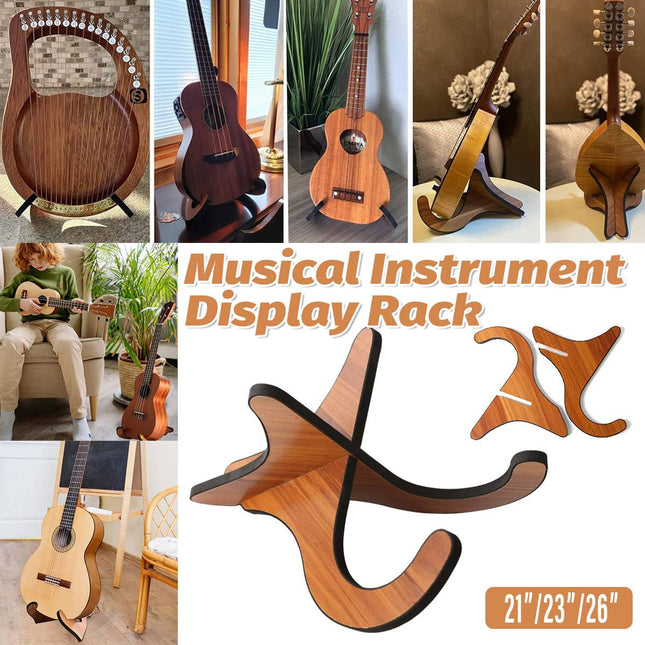 Wood Colour Folding Instrument Stand for Ukulele Violin Small Size Guitar