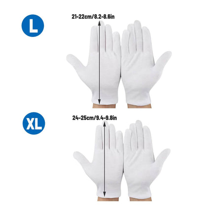 12 Pairs White Cotton Work Gloves Breathable Knit Hand Guard Home Daily Use