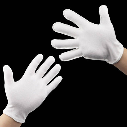 12 Pairs White Cotton Work Gloves Breathable Knit Hand Guard Home Daily Use