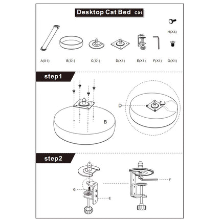Suspended Cat Bed Desktop Hammock Cat Bed For Office Desk Window Mount Sleeping