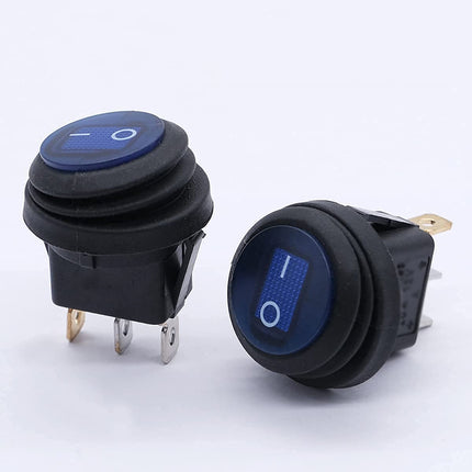 5Pcs/Set 12V 20A Car Spst Auto Marine Boat Round On/Off Rocker Waterproof Switch