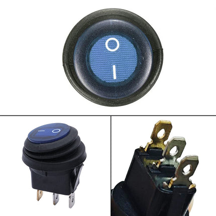 5Pcs/Set 12V 20A Car Spst Auto Marine Boat Round On/Off Rocker Waterproof Switch