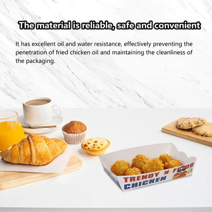 Disposable No Fold Oil Proof Snack Box Leak Resistant Microwave for Fast Food