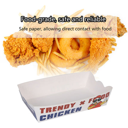 Disposable No Fold Oil Proof Snack Box Leak Resistant Microwave for Fast Food