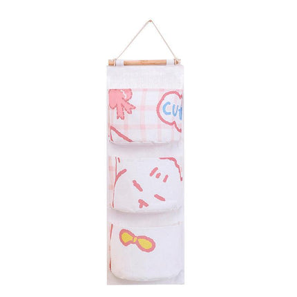 Bear Rabbit Sundry Storage Bag 3 Pockets Door Wall Hanging Organizer Pouch AU - Aimall