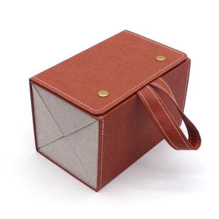 Brown Multi-Slot Eyeglasses Holder Storage Box Sunglasses Case Glasses Organizer - Aimall
