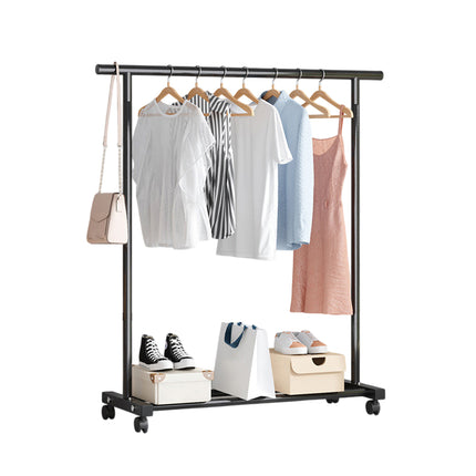 Portable Clothes Rack with Wheels Durable Iron Material for Enterway Bedroom Use