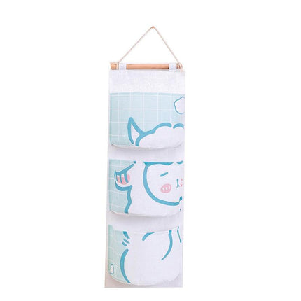Bear Rabbit Sundry Storage Bag 3 Pockets Door Wall Hanging Organizer Pouch AU - Aimall