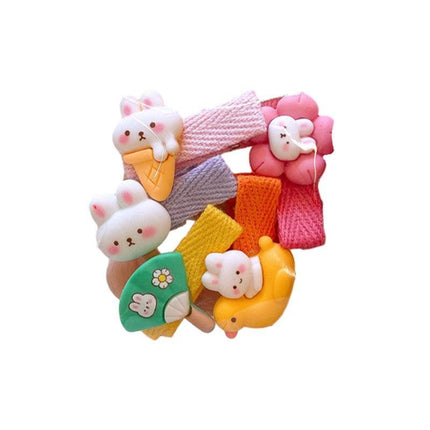 5Pcs Cute Cartoon Animal Hairpin Set for Girls - Mini Hair Clips Party Gift