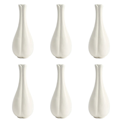 Matte Ceramic Bud Vases 6 Pack White or Black