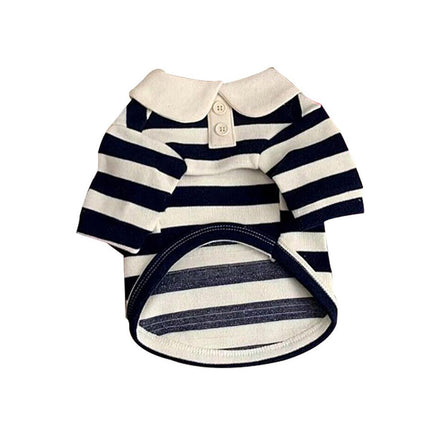 Short Sleeve Summer Striped Pet Tee Round Neck Comfortable Shirt for Dogs Cats