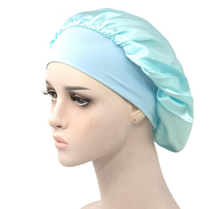 Sleeping Bonnet Hair Wrap Silk Satin Cap Women Elastic Night Soft Hat Headwear - Aimall