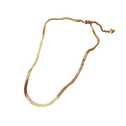 Titanium Steel Flat Snake Bone Necklace Chain Choker For Men Women Jewelry Gifts - Aimall