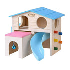 Wooden Luxury Hamster Villa Escape House Fun Nest Pet Home for Small Animals