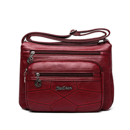 Women’S Multi Pocket Leather Cross Body Ladies Shoulder Bag Messenger Handbag Au - Aimall