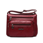 Women’S Multi Pocket Leather Cross Body Ladies Shoulder Bag Messenger Handbag Au - Aimall