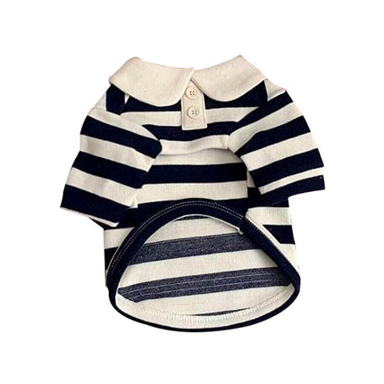 Short Sleeve Summer Striped Pet Tee Round Neck Comfortable Shirt for Dogs Cats