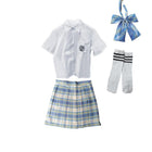Women Pleated Skirts School Uniform High Waist Plaid Skirt Students Clothes