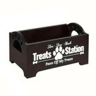 Dog Treat Container Wood Dog Food Storage Box for Cat Dogs with Paw Print Design