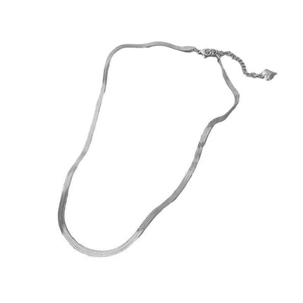 Titanium Steel Flat Snake Bone Necklace Chain Choker For Men Women Jewelry Gifts - Aimall