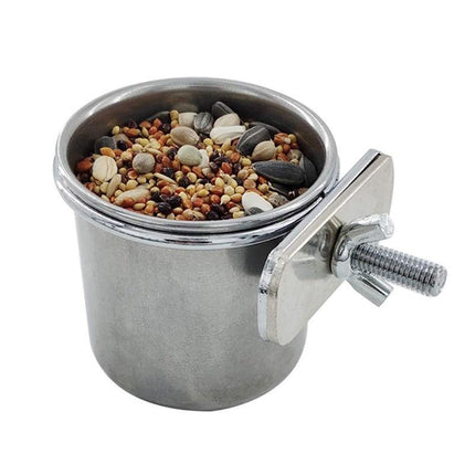 2X 4/5/6Cm Parrot Pet Stainless Steel Food Water Bowl Bird Feeder Crate Cage Aimall