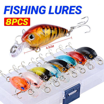 8X Fishing Lures Bream Bass Trout Redfin Perch Cod Flathead Whiting Tackle 4.5Cm - Aimall