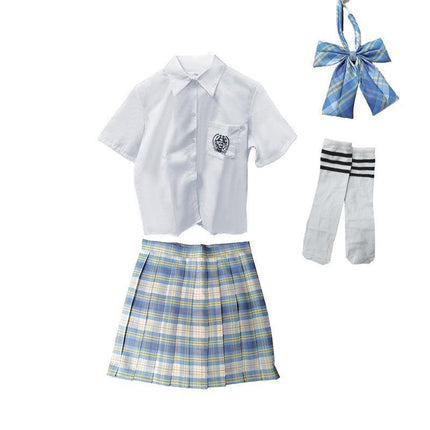Women Pleated Skirts School Uniform High Waist Plaid Skirt Students Clothes