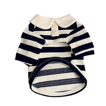 Short Sleeve Summer Striped Pet Tee Round Neck Comfortable Shirt for Dogs Cats