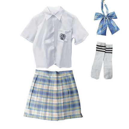Women Pleated Skirts School Uniform High Waist Plaid Skirt Students Clothes