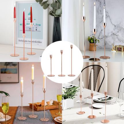 3PCS Simple Metal Candle Holder Decoration Rustproof Home Living Room Tabletop