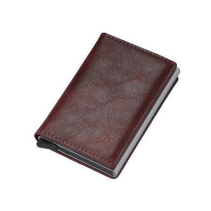 New Leather Credit Card Holder Men's Money Cash Wallet Clip RFID Blocking Purse - Aimall
