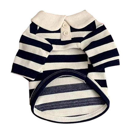 Short Sleeve Summer Striped Pet Tee Round Neck Comfortable Shirt for Dogs Cats