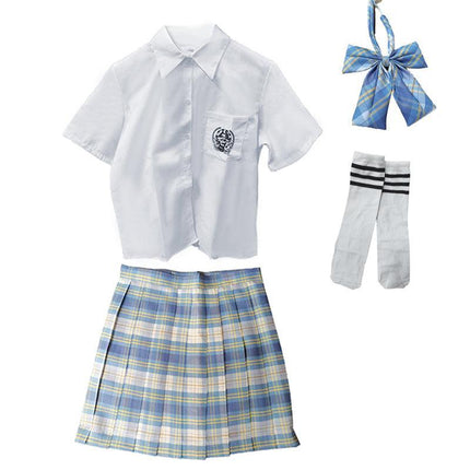 Women Pleated Skirts School Uniform High Waist Plaid Skirt Students Clothes