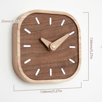 Quiet Running Solid Black Walnut Wood Desk Clock Small Table Clock Home Decor