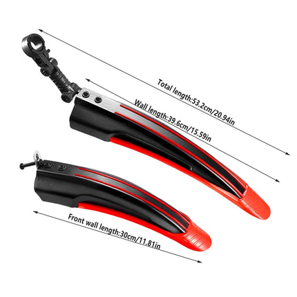 2Sets/4PCS Mountain Bike Mudguard Set Plastic Water Shield Bicycle Fender Kit