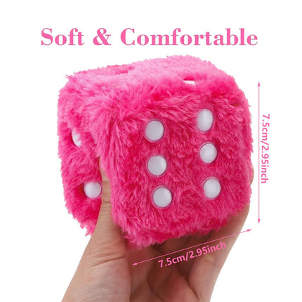 1pair Dice Plush Toy Cube Pendant Keychain Charm Cute Soft Accessory Gift