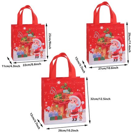 25pcs Christmas Non-Woven Shopping Tote Bags Printed Colour Party Gift Bags