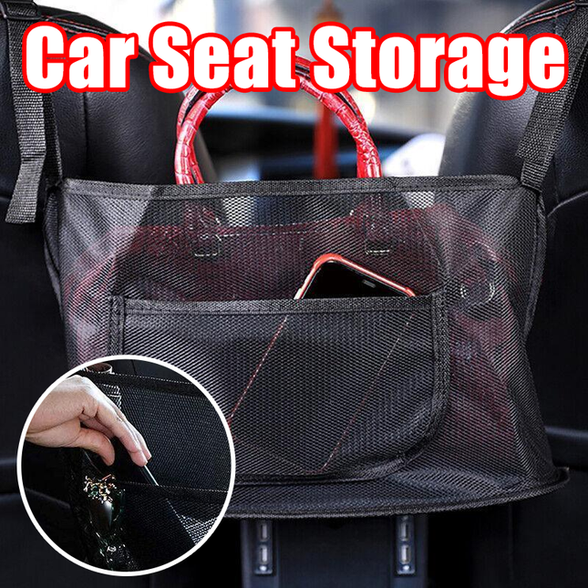Car Net Pocket Handbag Holder Between Seats Organizer Purse Storage Mesh Bag