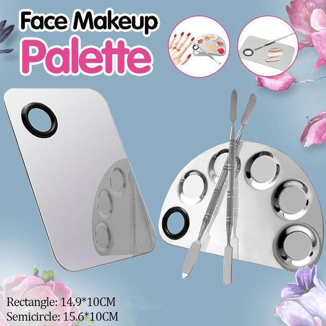 Stainless Steel Cosmetic Face Makeup Palette Spatula Foundation Mixing Tool - Aimall