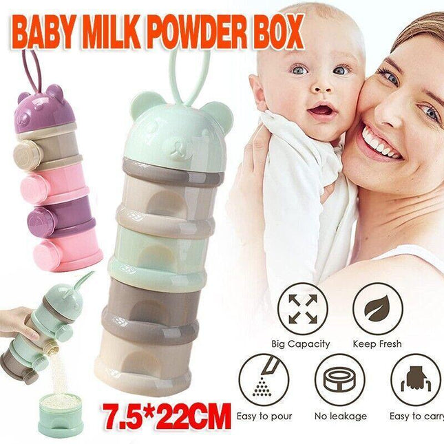 4 Layers Baby Milk Powder Feeding Case Box Formula Dispenser Food Container - Aimall