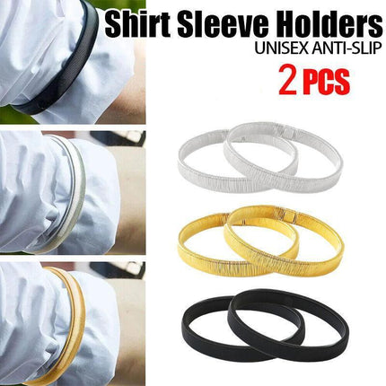 Unisex Anti-Slip Shirt Sleeve Holders Fashion Elastic Armbands Hold Ups Garter - Aimall