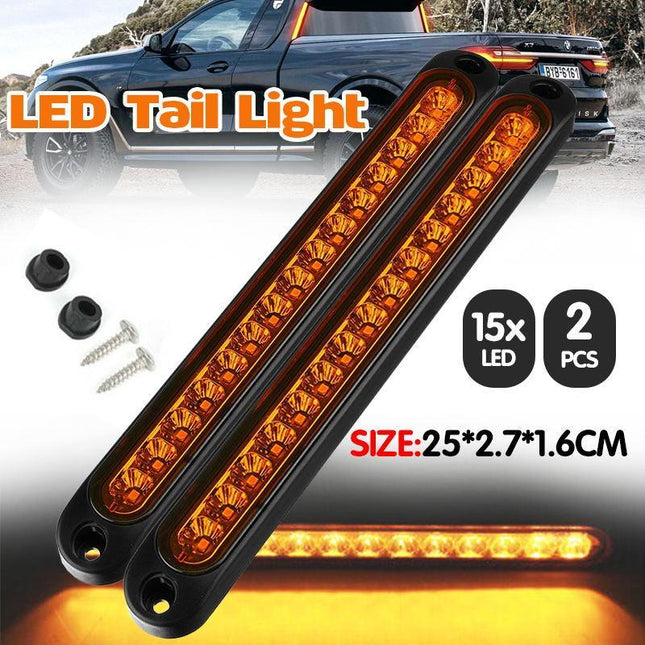 2x 15 LED Tail Light Trailer Truck Caravan UTE Reverse Bar Light Ultra-Slim Lamp - Aimall